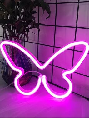 Pink Butterfly Neon Light Sign